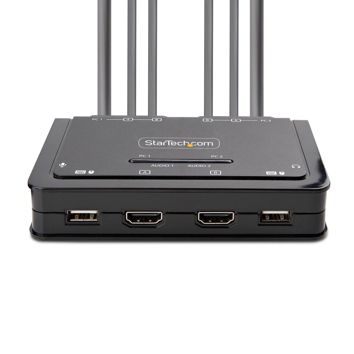 STARTECH.COM Compact 4k KVM Switch - 2-port Dual-monitor Cable KVM Switch