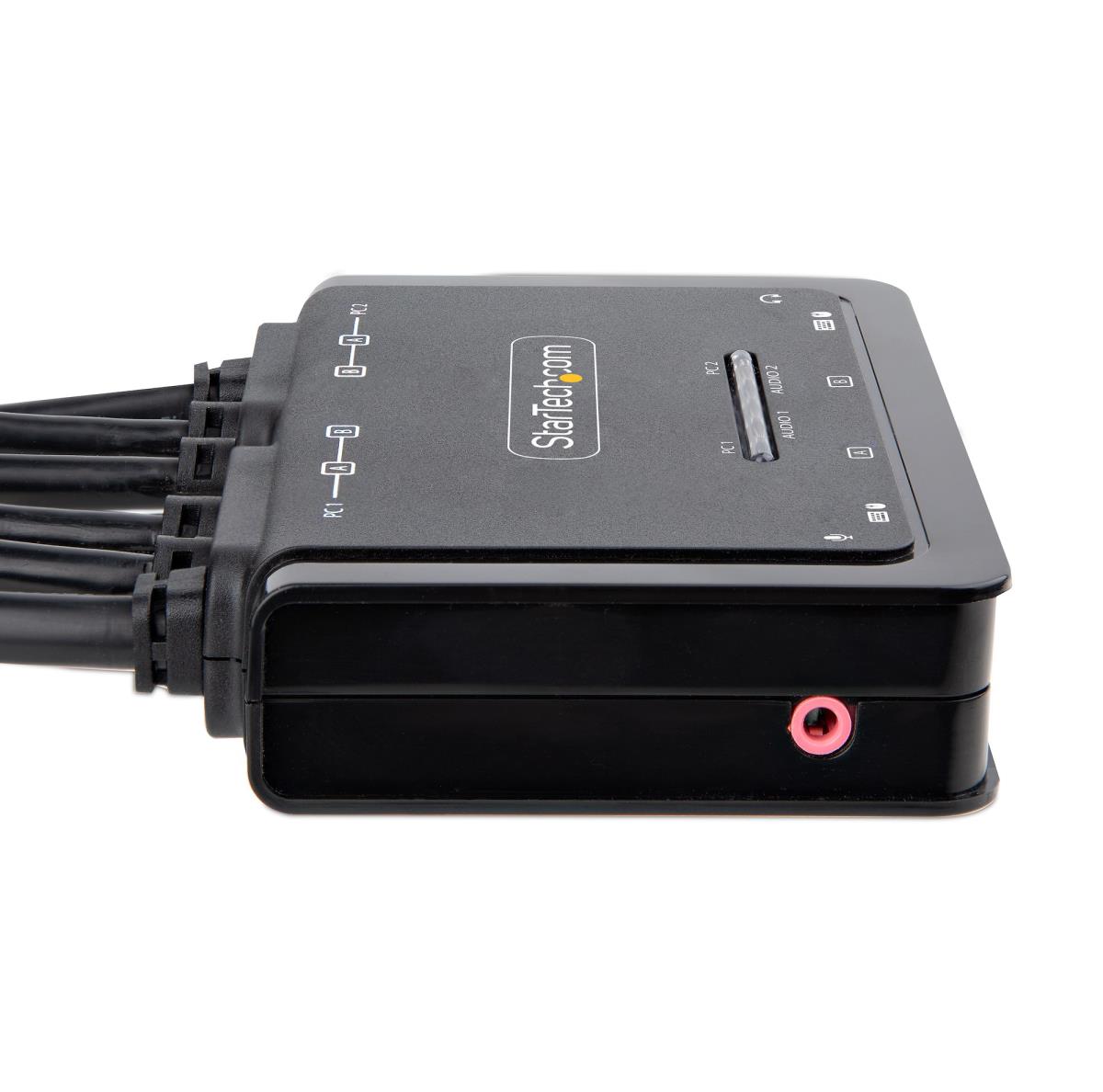 STARTECH.COM Compact 4k KVM Switch - 2-port Dual-monitor Cable KVM Switch