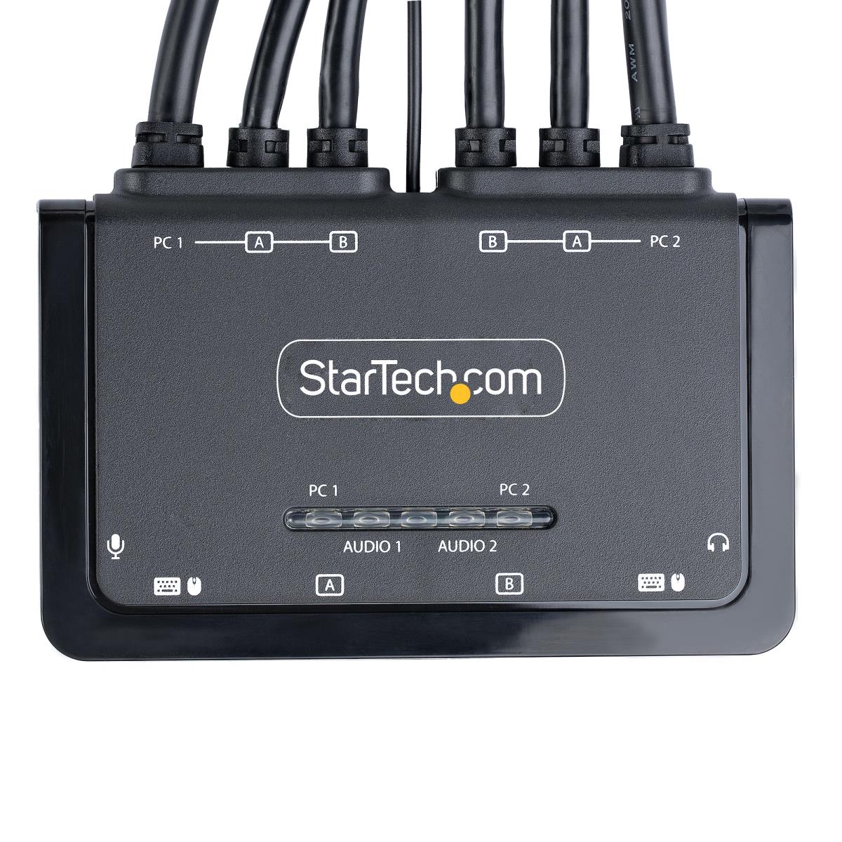 STARTECH.COM Compact 4k KVM Switch - 2-port Dual-monitor Cable KVM Switch