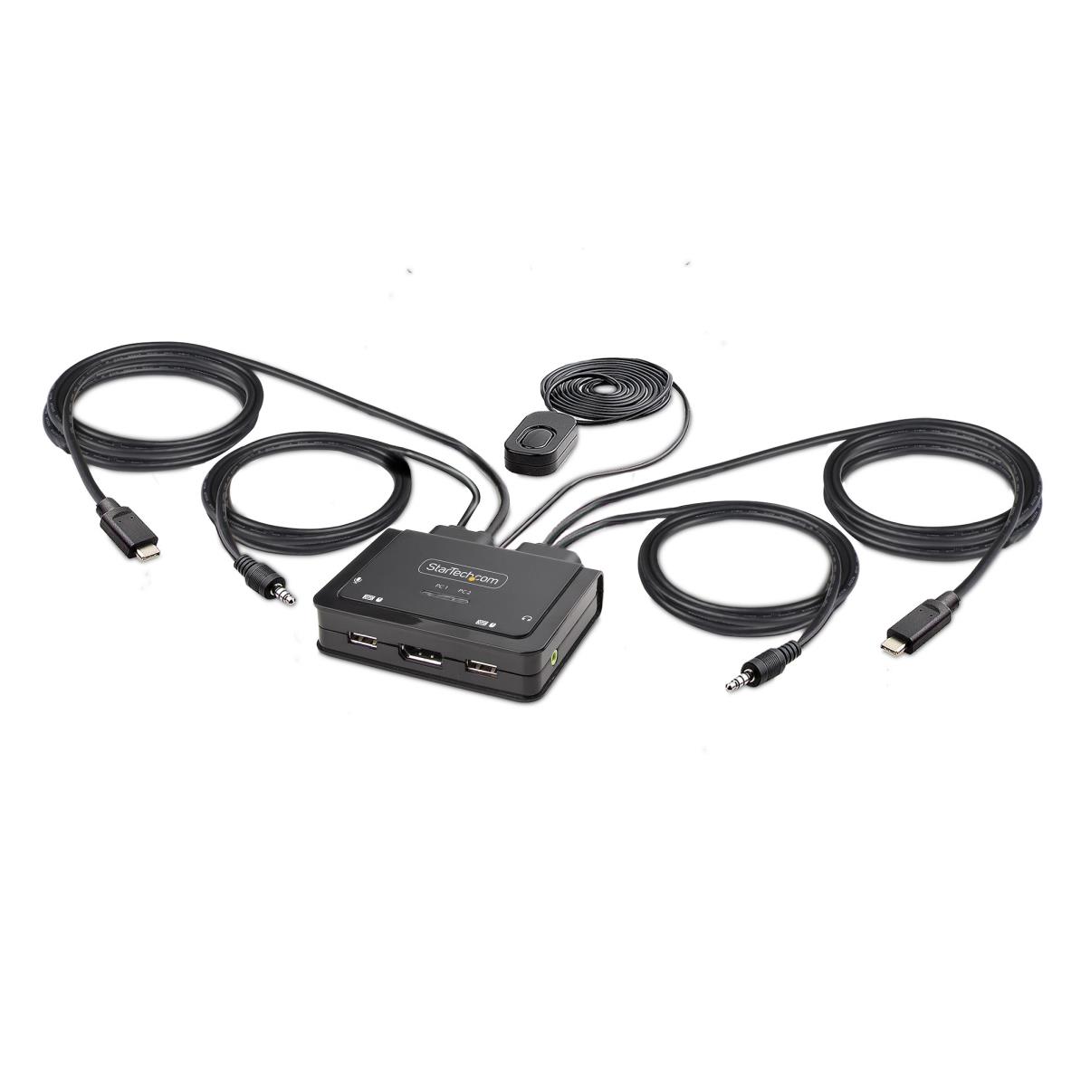 STARTECH.COM Cable KVM Switch 2-port 4k USB-c Compact KVM Bus Powered