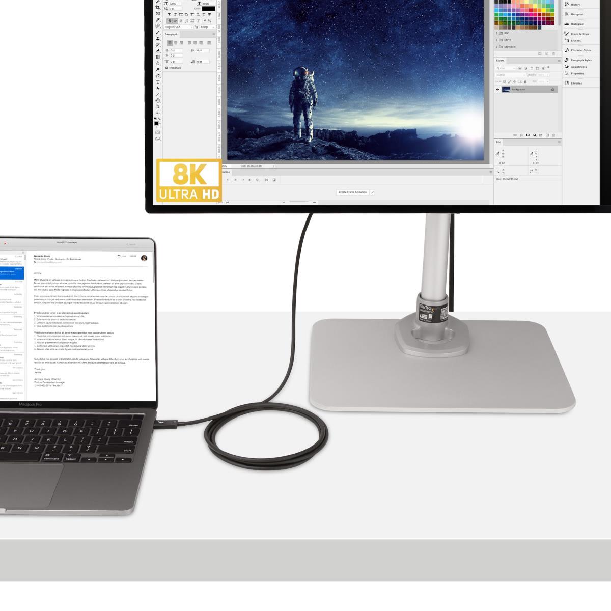STARTECH.COM Thunderbolt 4 Cable Intel Certified Tb4/USB4 Compat 6ft