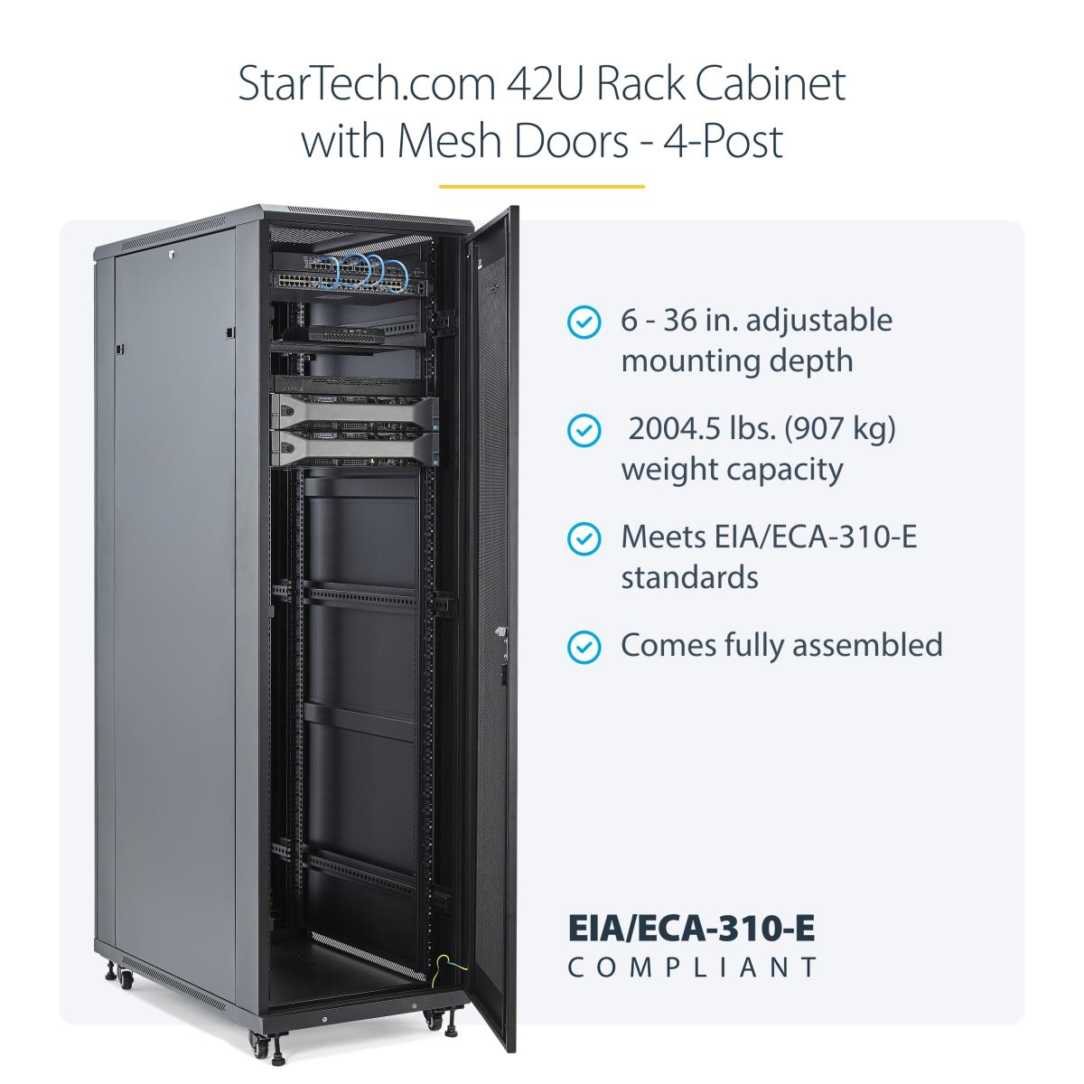 STARTECH.COM Equipment Rack Cabinet - 42u - 91cm Deep Network Rack Enclosure