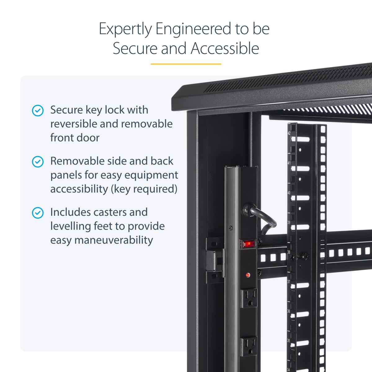 STARTECH.COM Equipment Rack Cabinet - 42u - 91cm Deep Network Rack Enclosure