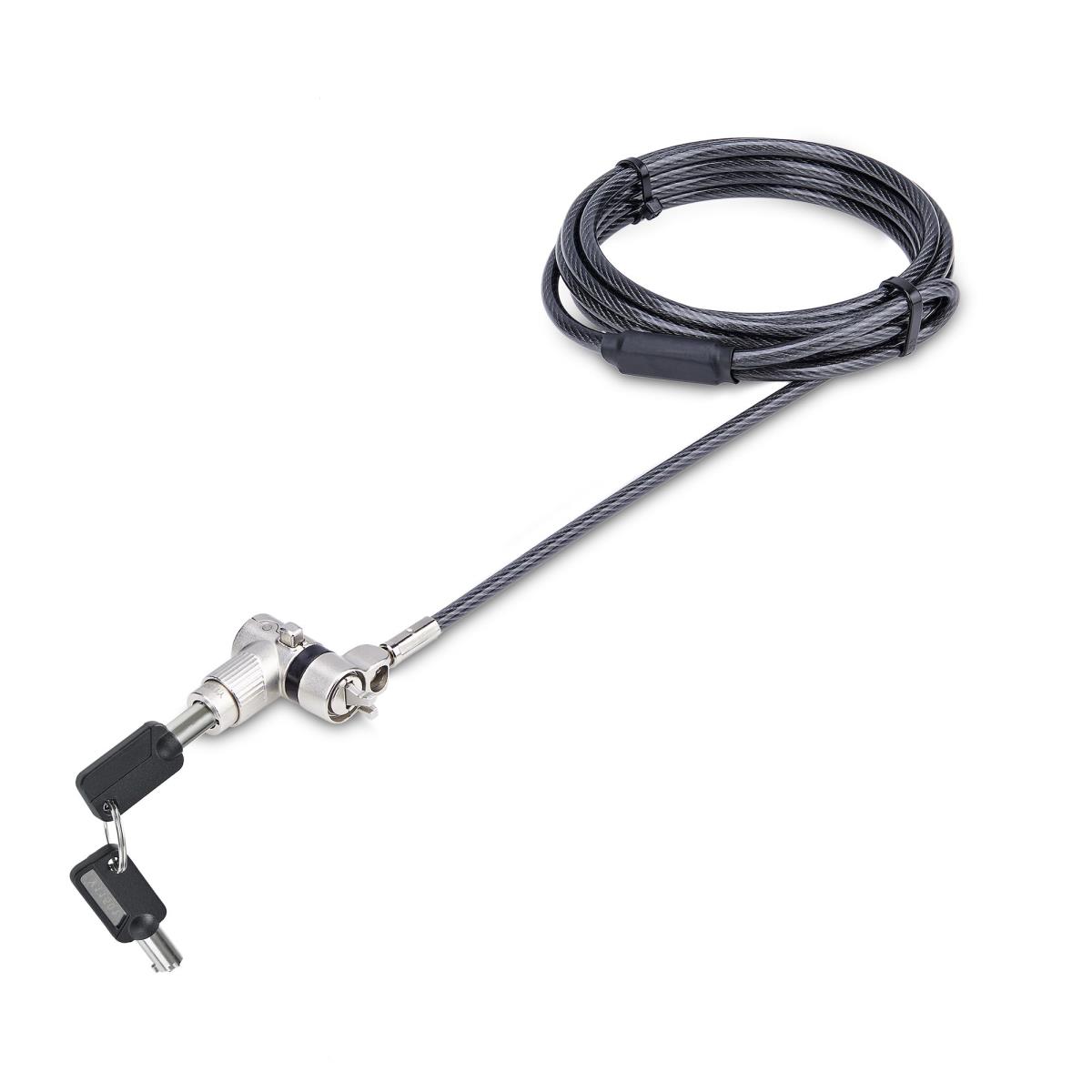 STARTECH.COM Universal Laptop Lock Security Cable Keyed Locking Cable, Anti-theft Cut-resistant Carbon Steel 2m