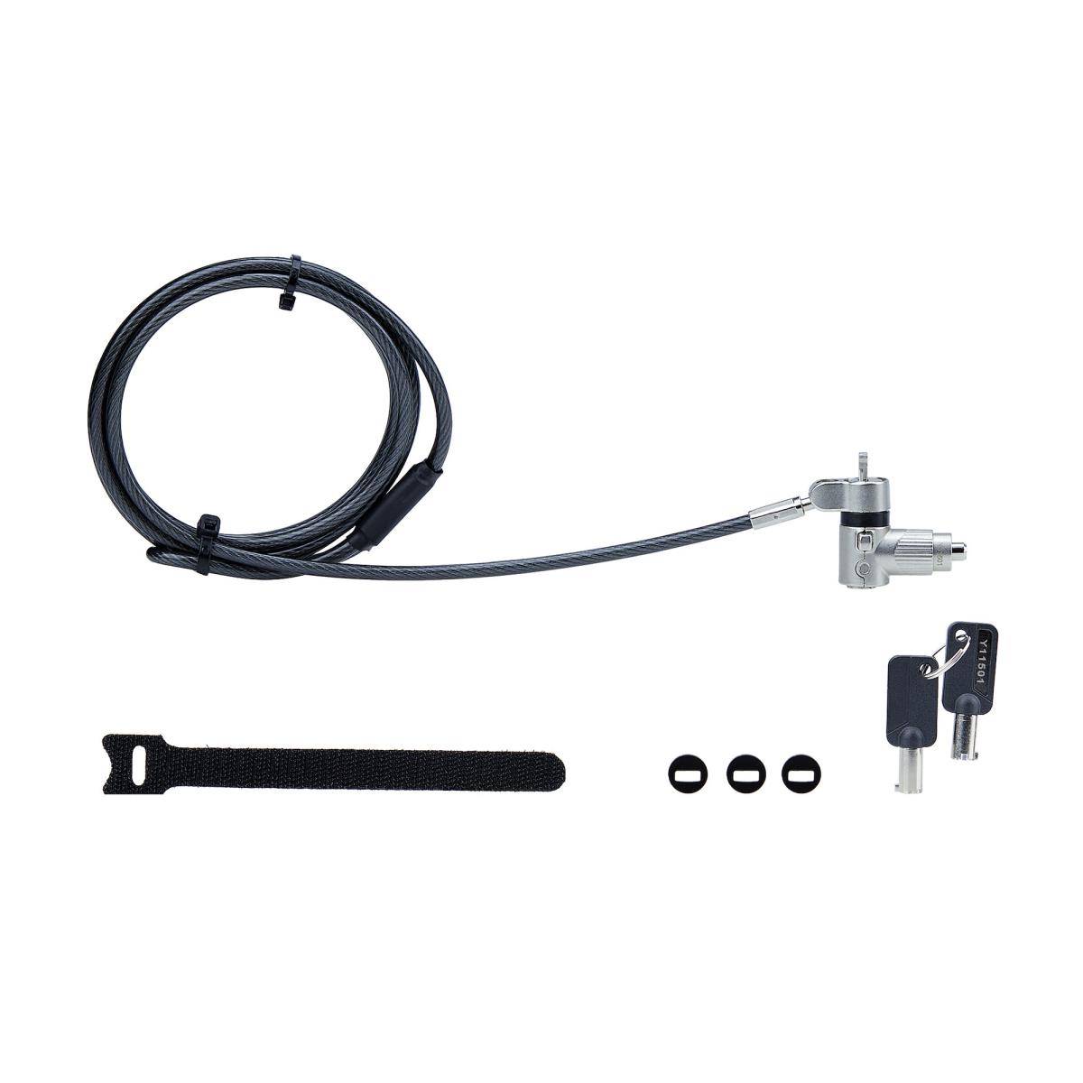 STARTECH.COM Universal Laptop Lock Security Cable Keyed Locking Cable, Anti-theft Cut-resistant Carbon Steel 2m