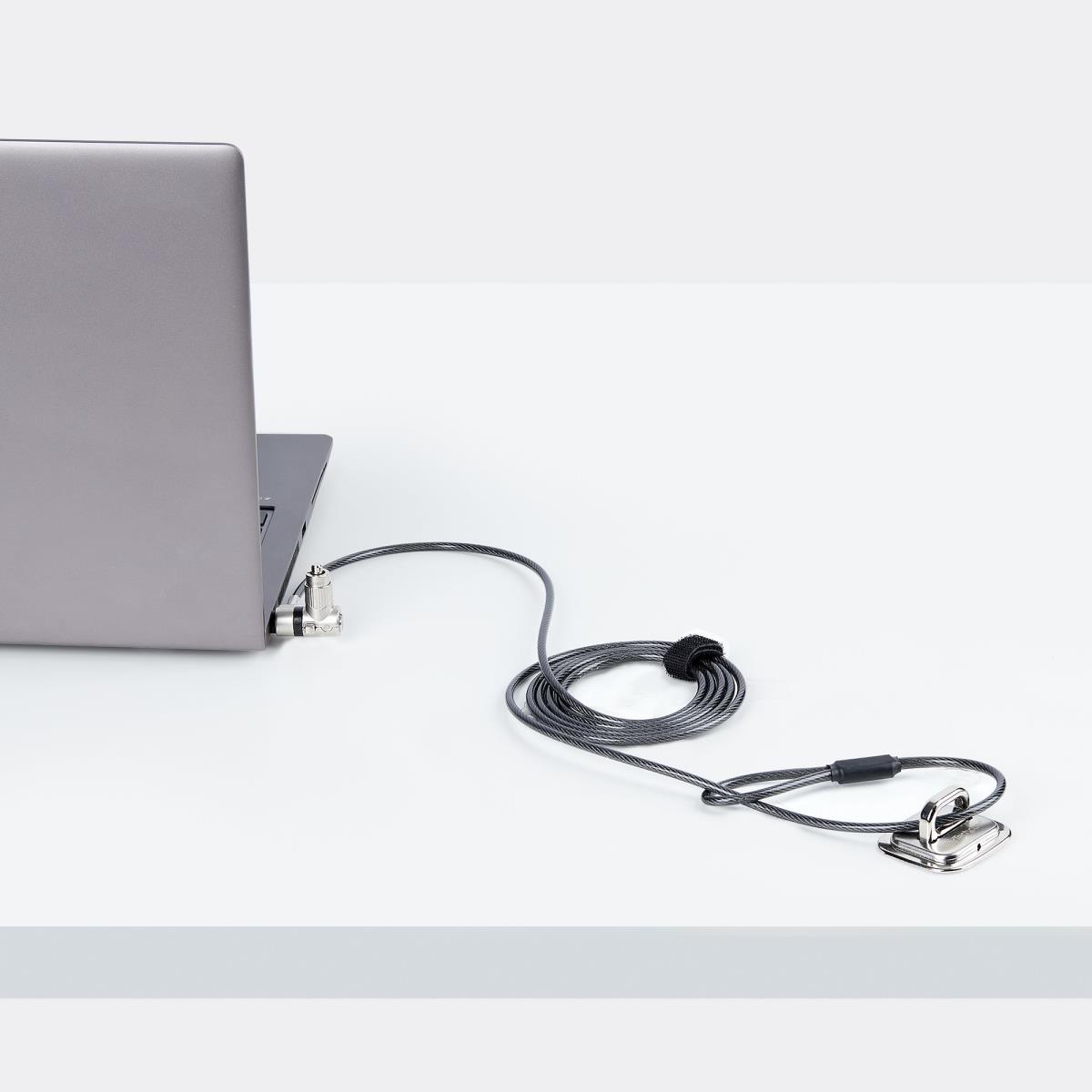 STARTECH.COM Universal Laptop Lock Security Cable Keyed Locking Cable, Anti-theft Cut-resistant Carbon Steel 2m