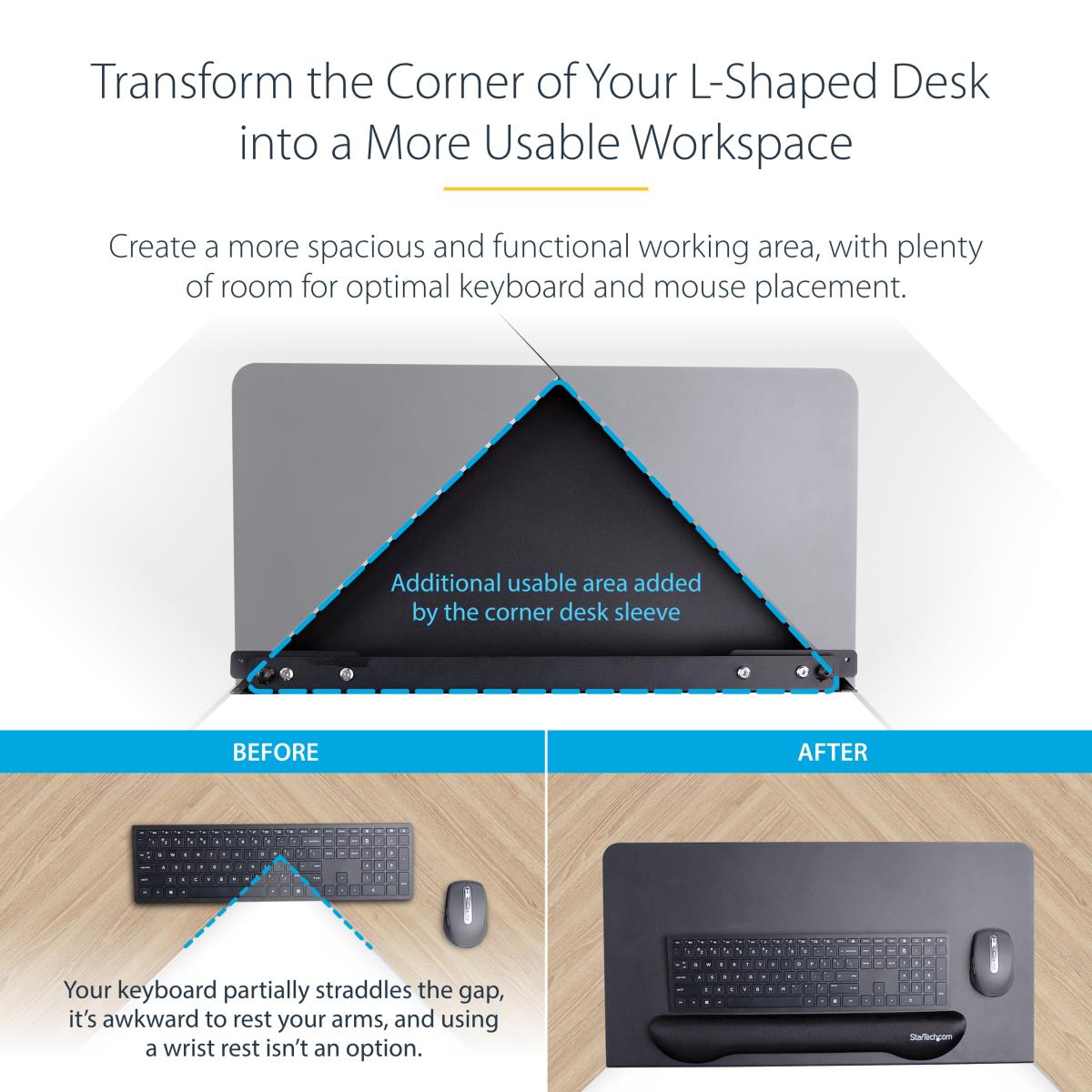 STARTECH.COM Desk Corner Sleeve/extender Office Desk Tray For Keyboard/mo