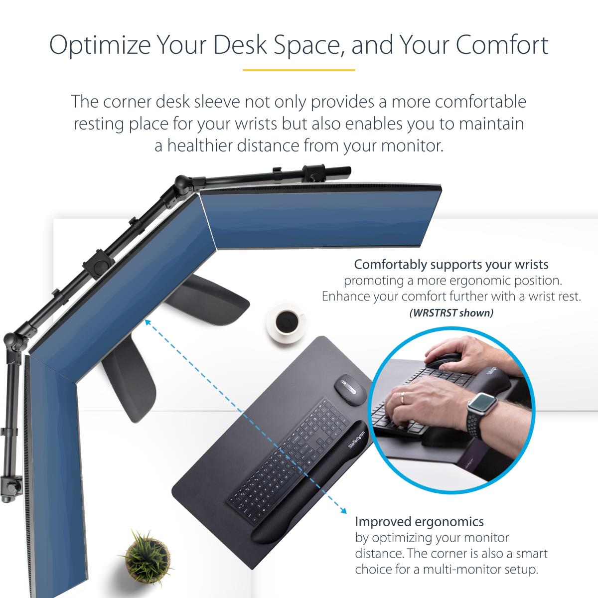 STARTECH.COM Desk Corner Sleeve/extender Office Desk Tray For Keyboard/mo