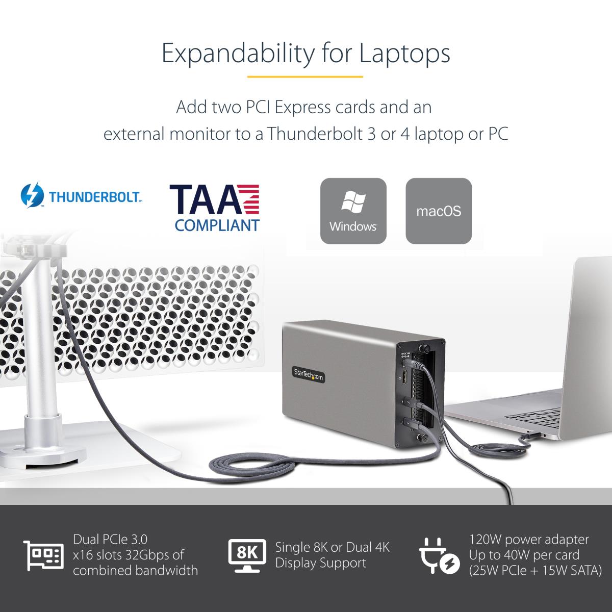 STARTECH.COM Thunderbolt 3 Pcie Chassis Dual External Pci-e Box/enclosur