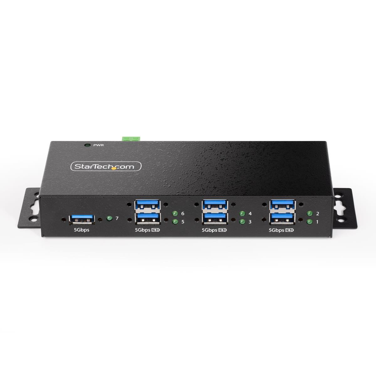 STARTECH.COM Managed Industrial 7-port USB Hub USB 3.0/3.1/3.2 G1 5gbps