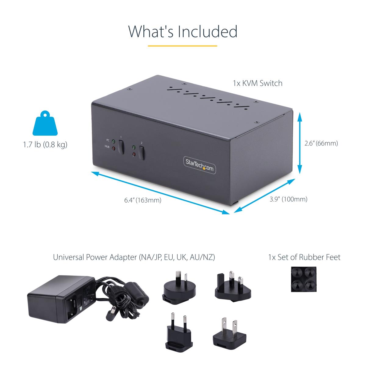 STARTECH.COM KVM Switch 4k 60hz Dual-monitor DisplayPort 2-port