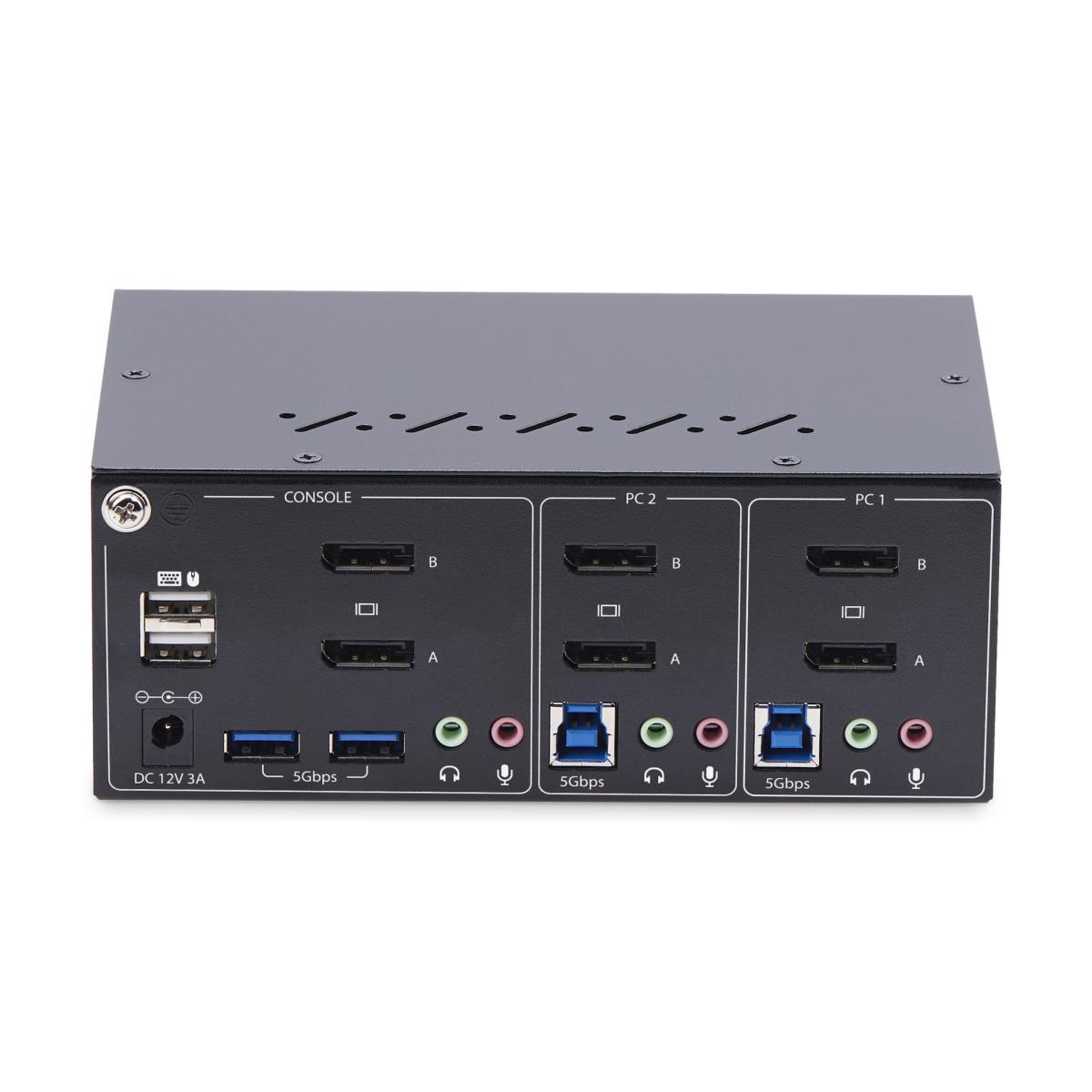 STARTECH.COM KVM Switch 4k 60hz Dual-monitor DisplayPort 2-port