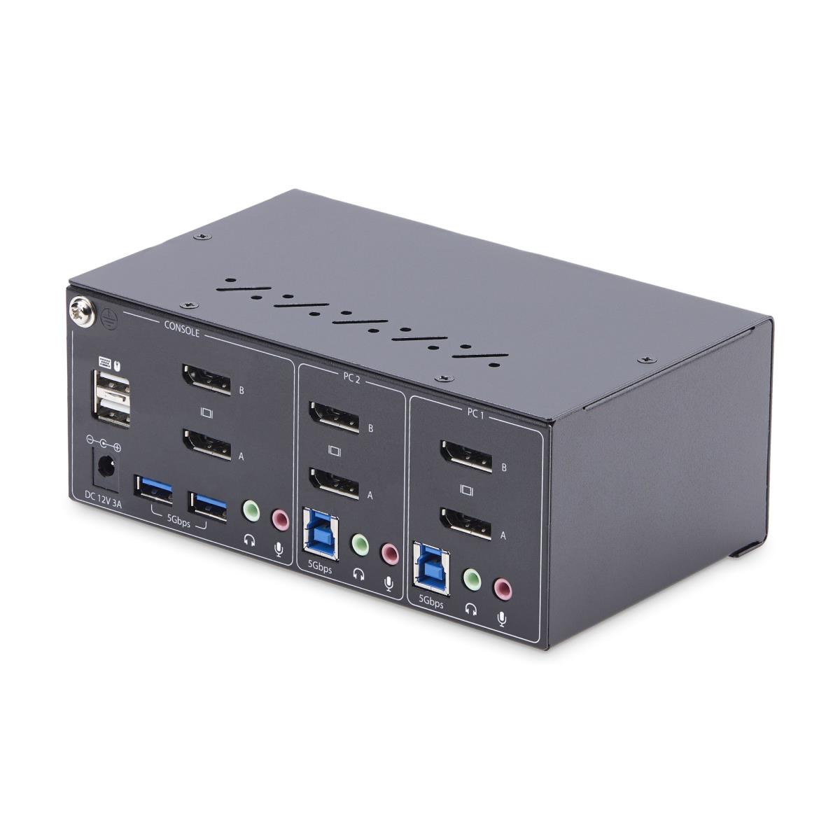STARTECH.COM KVM Switch 4k 60hz Dual-monitor DisplayPort 2-port