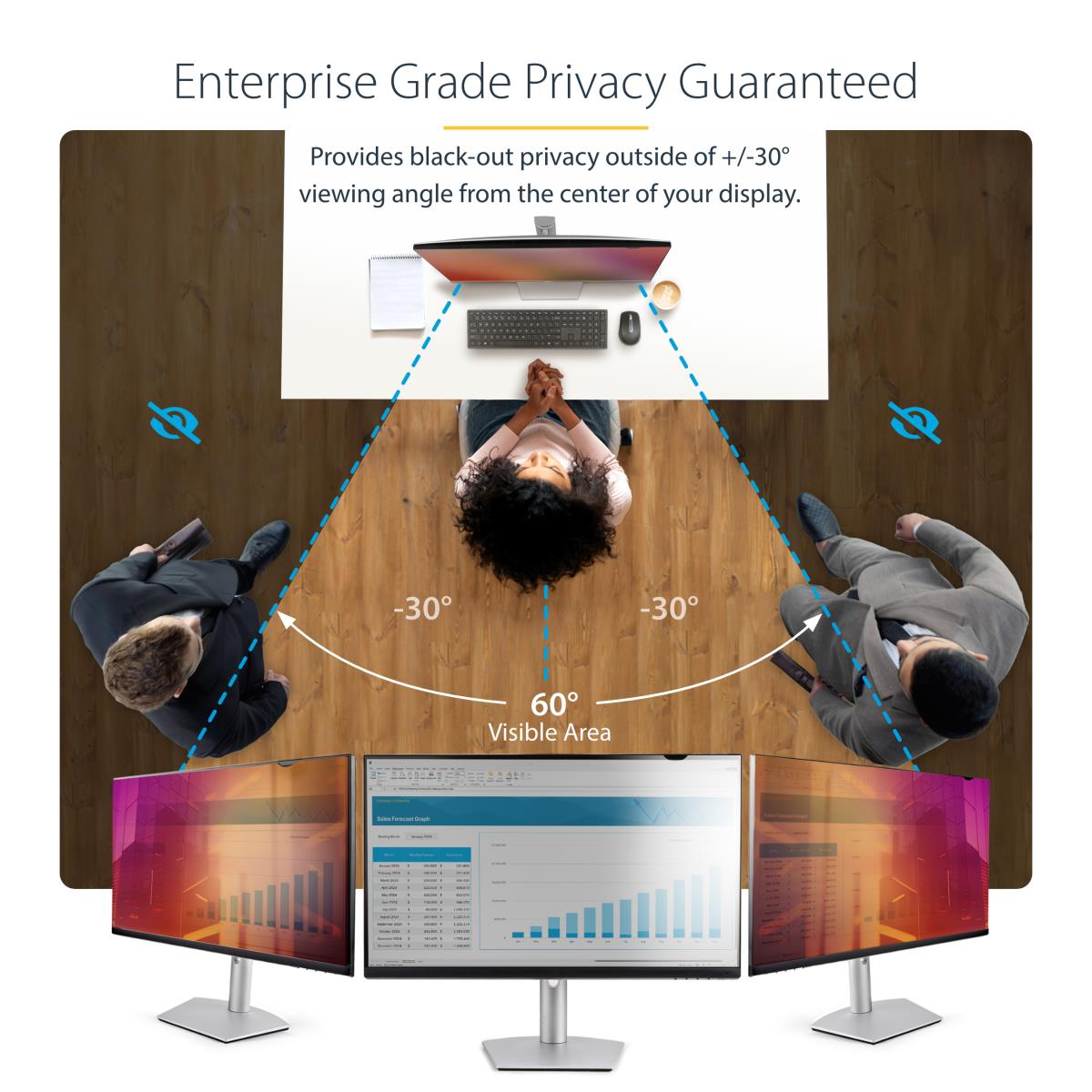 STARTECH.COM Monitor Privacy Screen - 27in 16:9 Gold Privacy Filter/security Shield