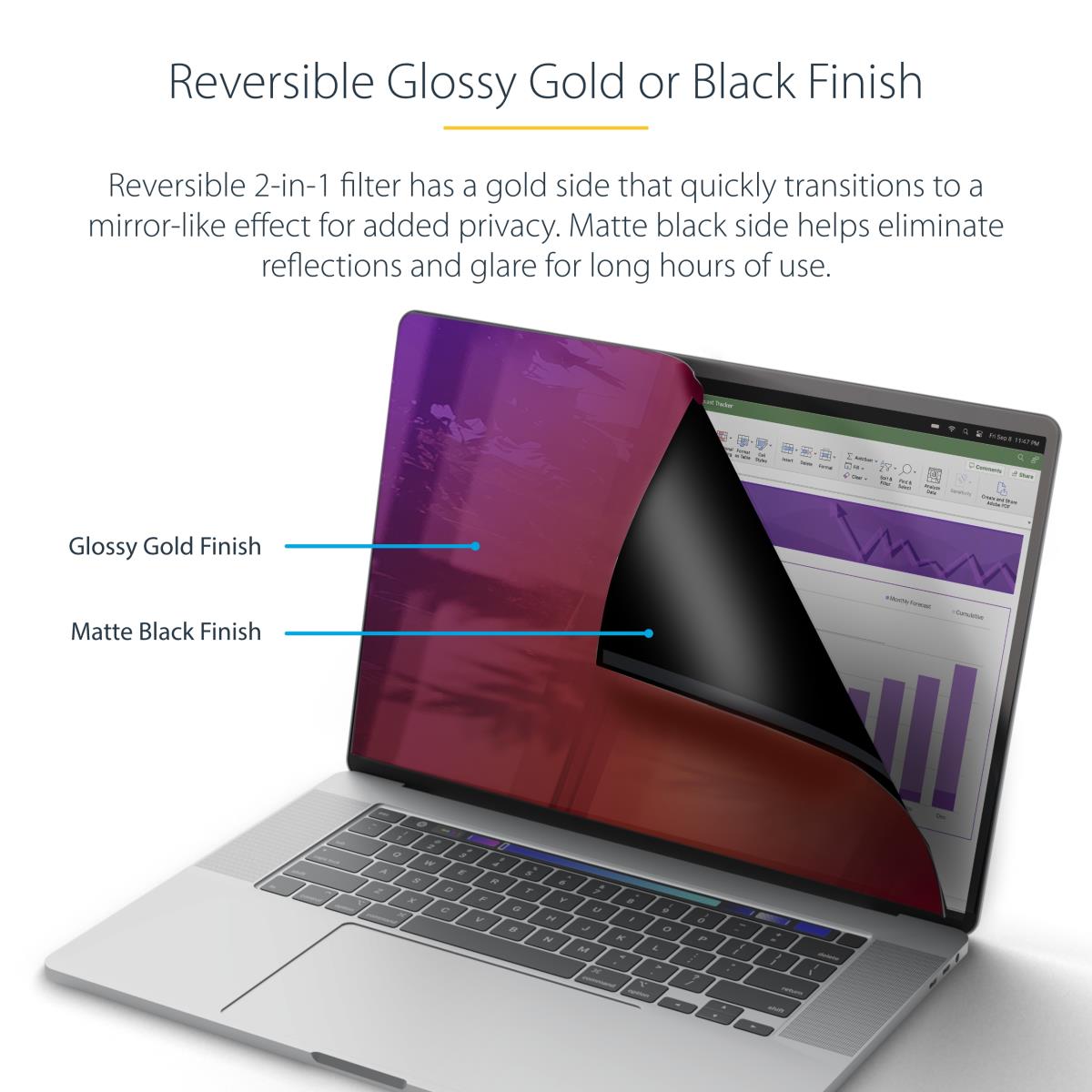 STARTECH.COM MacBook Pro Privacy Scree - 14in Gold Filter W/enhanced Privacy, Computer Security Shield, Double-sided Screen Protector, +/- 30