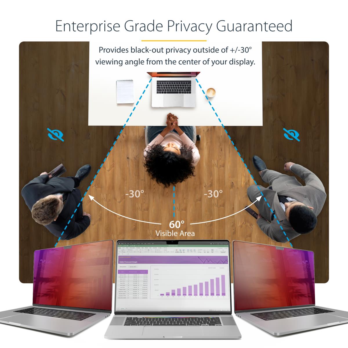 STARTECH.COM MacBook Pro Privacy Scree - 14in Gold Filter W/enhanced Privacy, Computer Security Shield, Double-sided Screen Protector, +/- 30