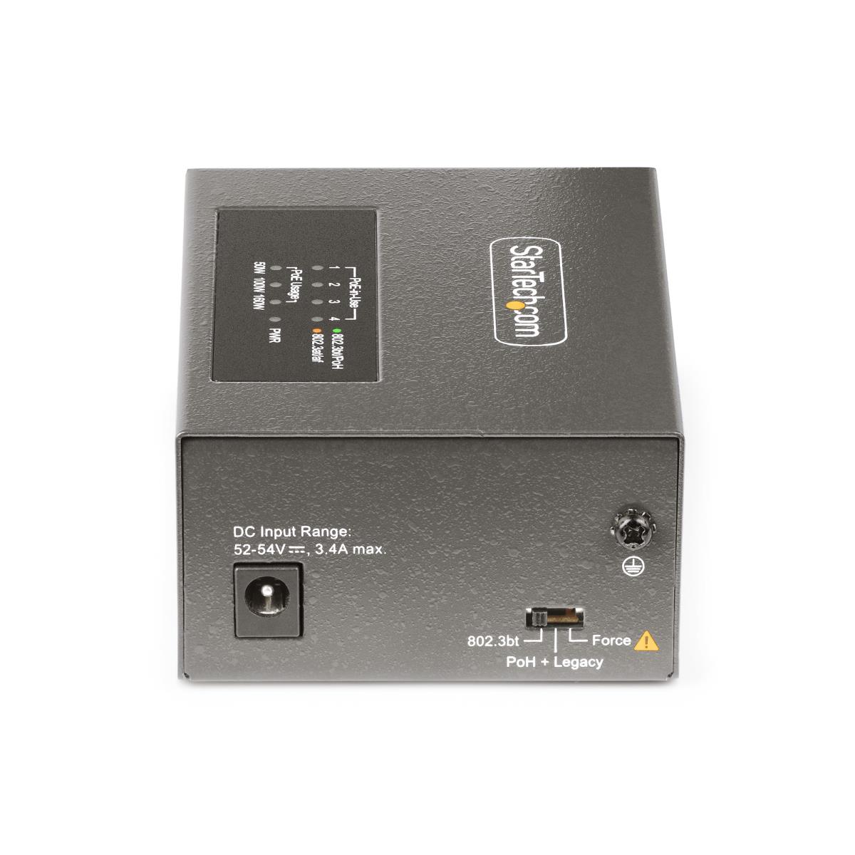 STARTECH.COM Multi-gigabit Poe++ Injector - 4-port 5/2.5g Ethernet (nbase-t) Poe/poe+/poe++ (802.3af/802.3at/