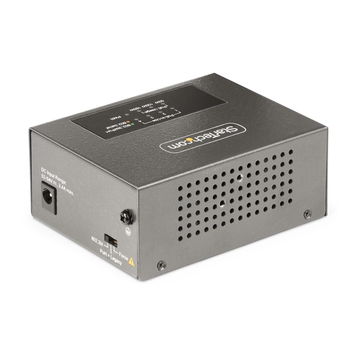 STARTECH.COM Multi-gigabit Poe++ Injector - 4-port 5/2.5g Ethernet (nbase-t) Poe/poe+/poe++ (802.3af/802.3at/