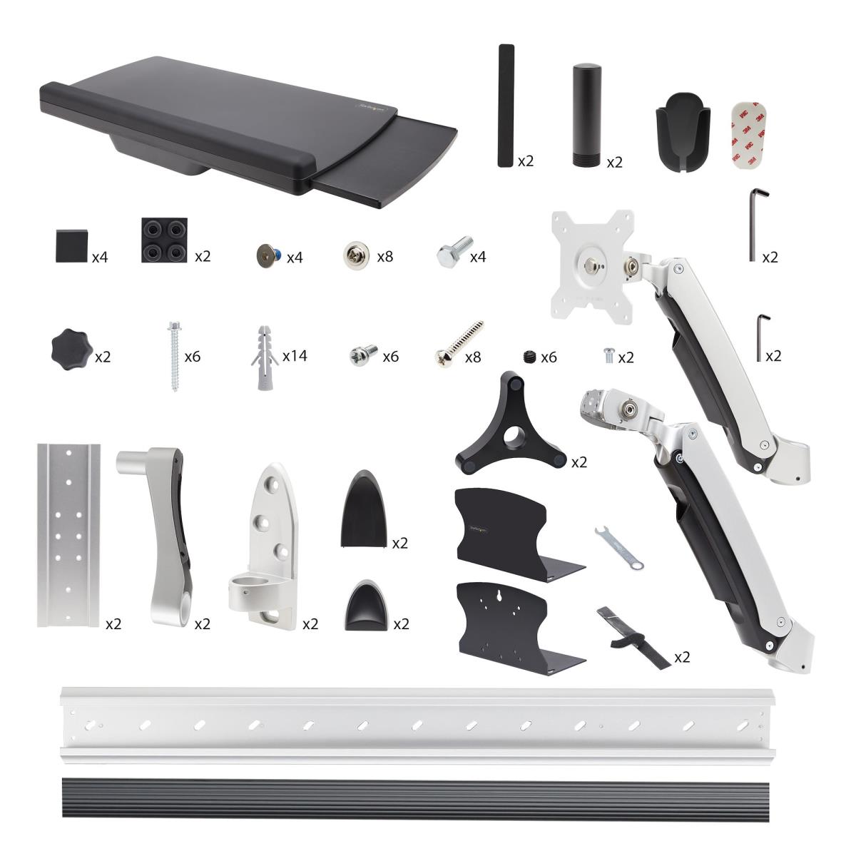 STARTECH.COM Wall Mount Workstation Vesa Mount For 32in Monitor (22lb/10kg) Fully Articulating Monitor Mount