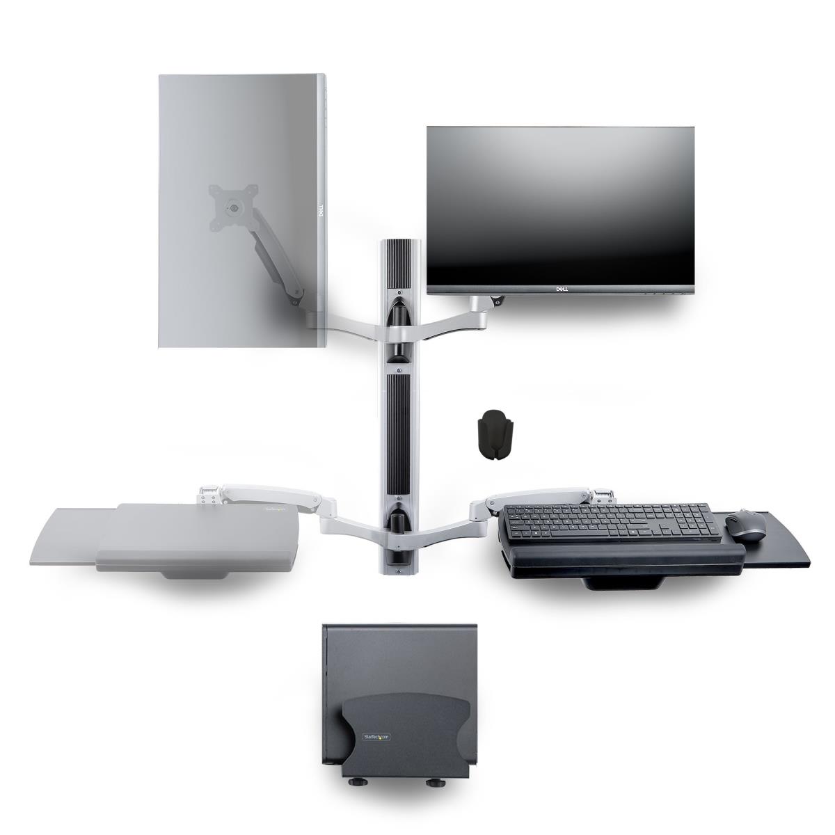 STARTECH.COM Wall Mount Workstation Vesa Mount For 32in Monitor (22lb/10kg) Fully Articulating Monitor Mount