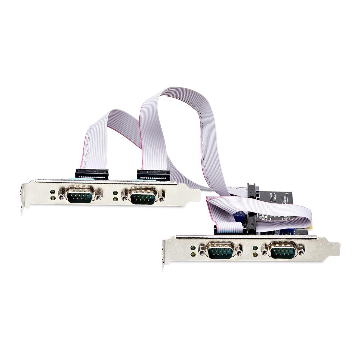 STARTECH.COM Serial Pcie Card - 4-port Quad-port Pci-e To Rs232/rs422/rs485 (db9) Serial Card Low-profi