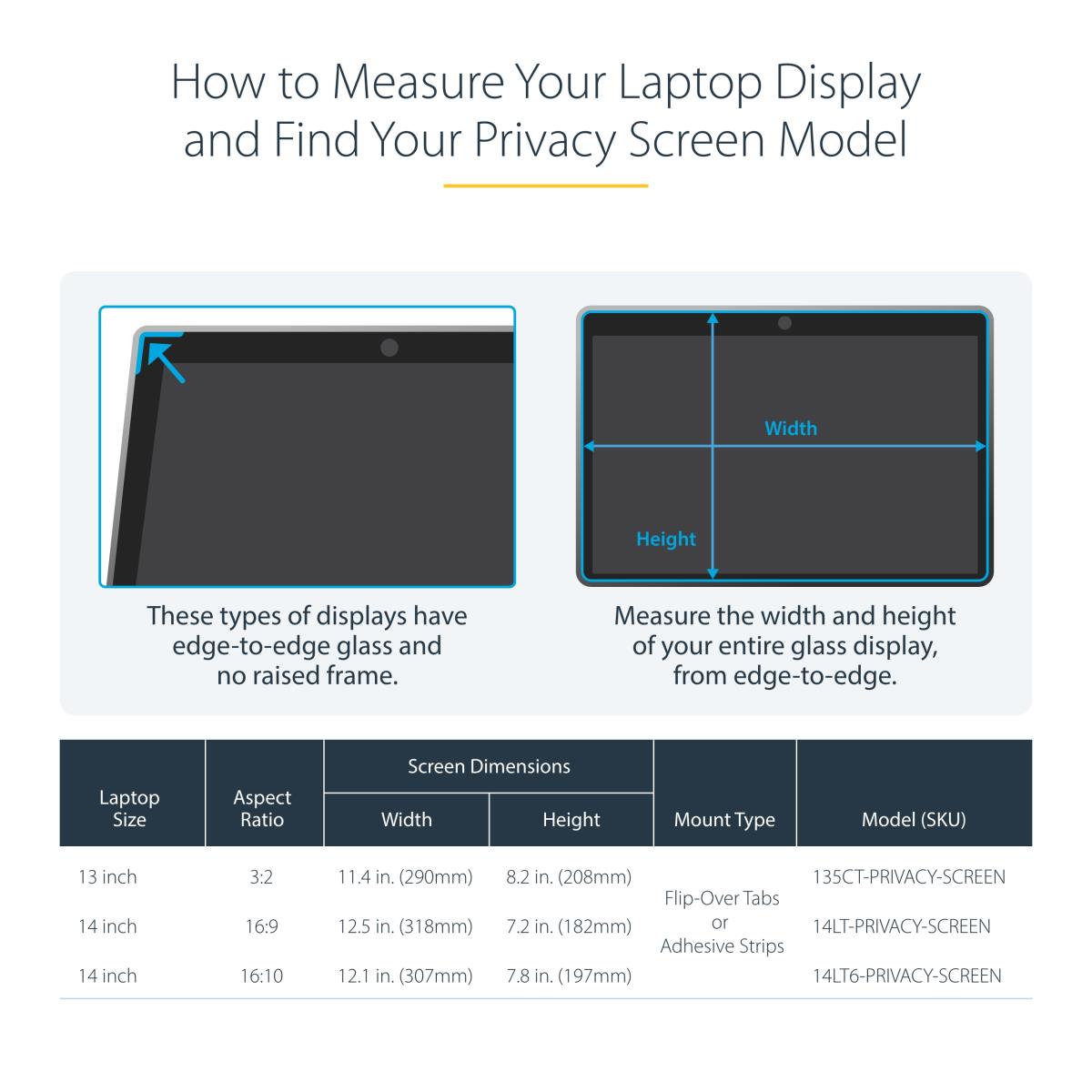 STARTECH.COM Privacy Screen - 14in - For Laptop Anti-glare Blue Light Filter