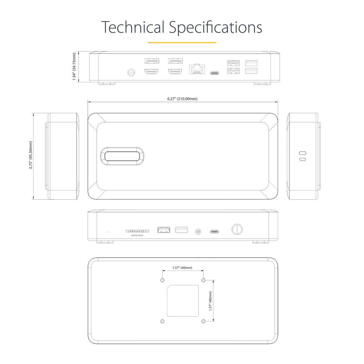 STARTECH.COM Multi-display Docking Station - Thunderbolt 4 Quad/triple/dual Monitor Dock 7x USB