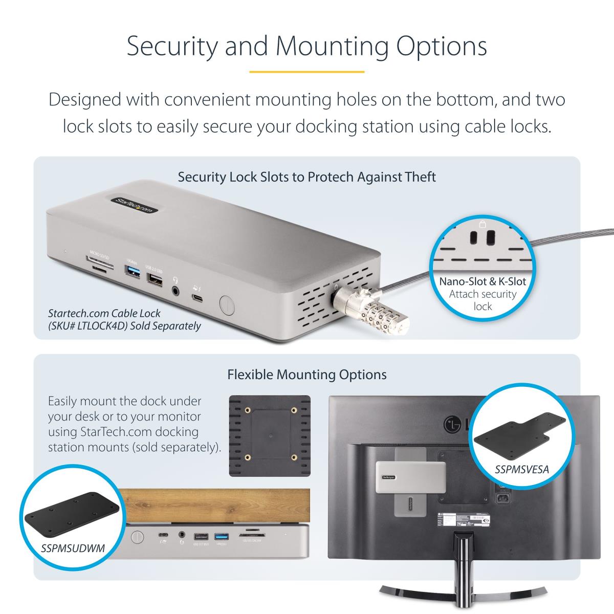 STARTECH.COM Multi-display Docking Station - Thunderbolt 4 Quad/triple/dual Monitor Dock 7x USB