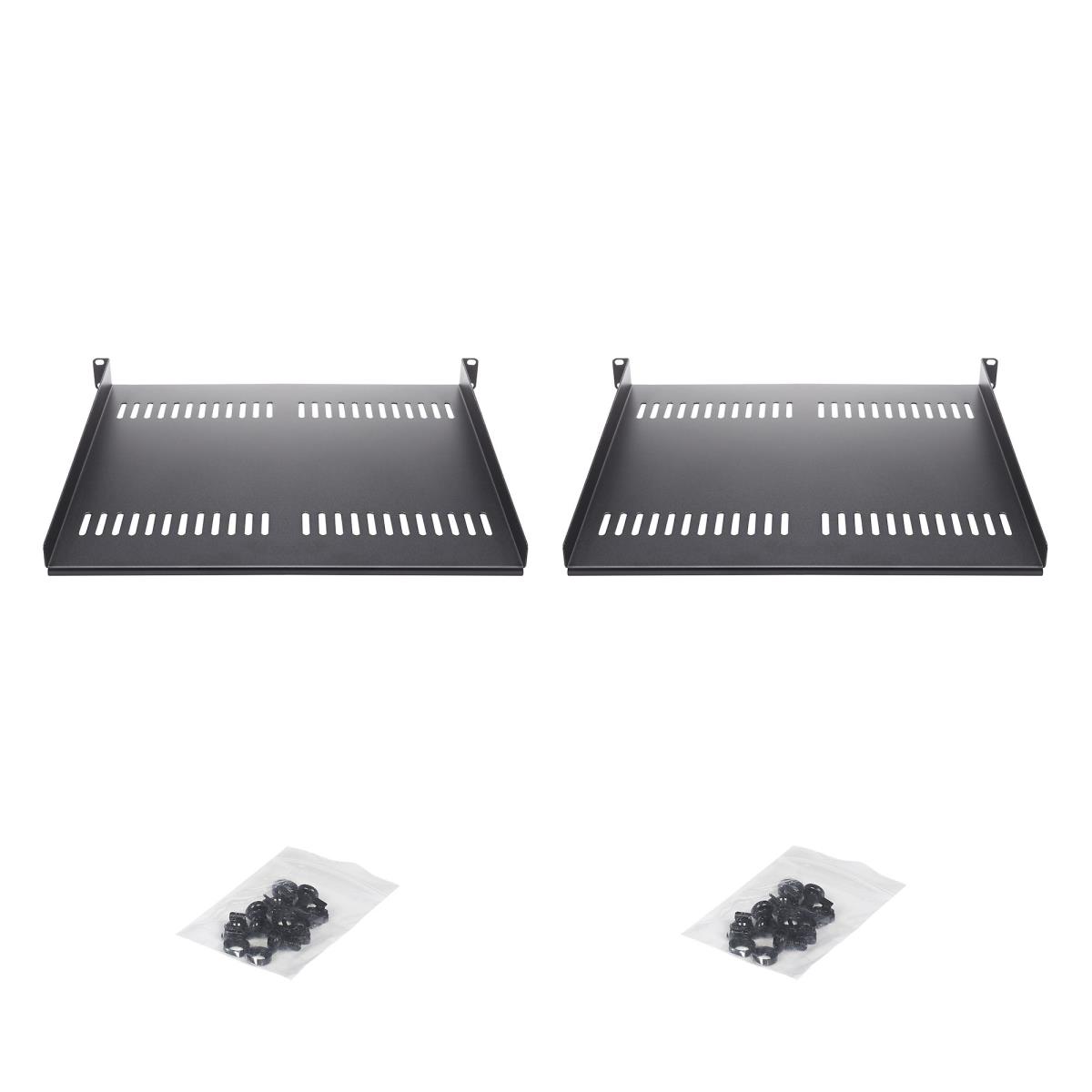 STARTECH.COM Server Rack 1u Shelf Vented 2-pack Trays 44lb Max 16in Deep