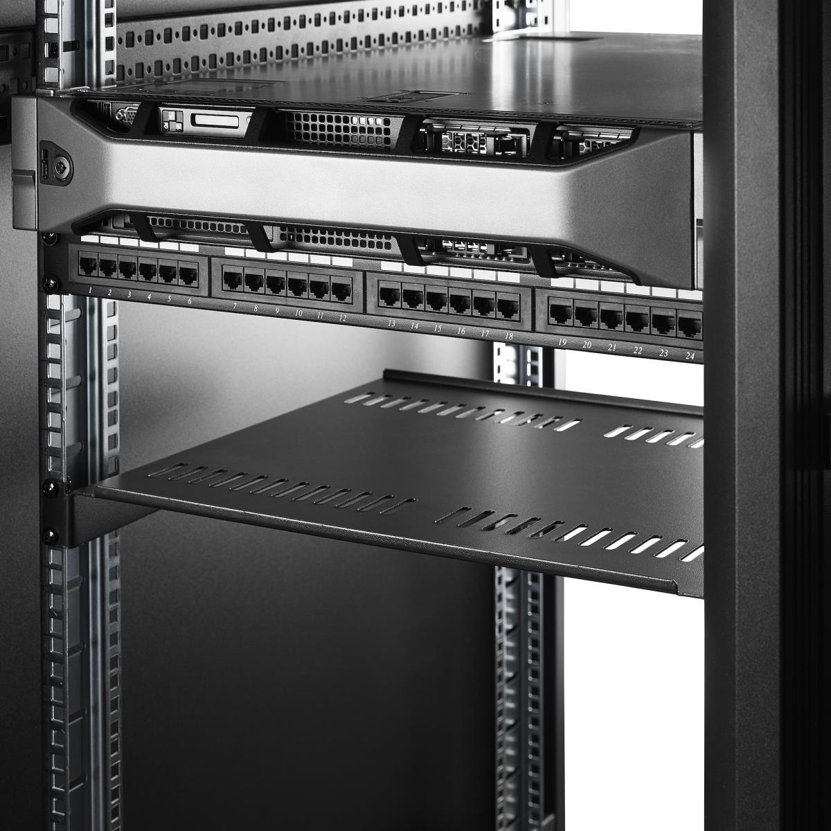 STARTECH.COM Server Rack 1u Shelf Vented 2-pack Trays 44lb Max 16in Deep
