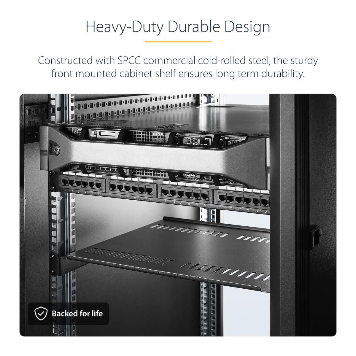 STARTECH.COM Server Rack 1u Shelf Vented 2-pack Trays 44lb Max 16in Deep