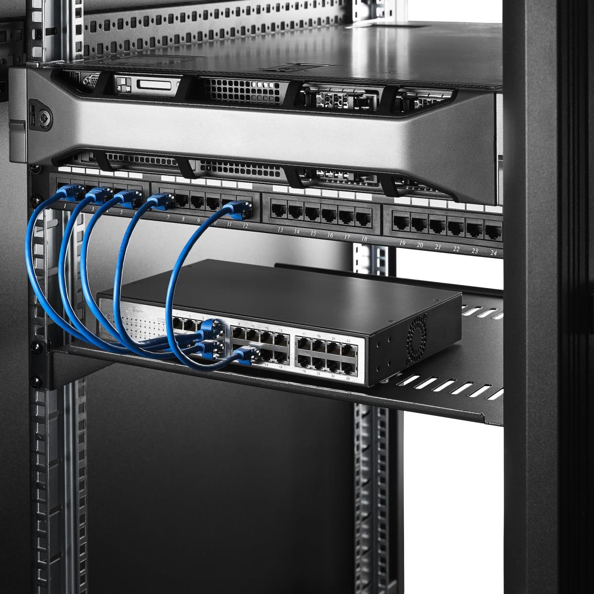 STARTECH.COM Server Rack 1u Shelf Vented 2-pack Trays 44lb Max 16in Deep