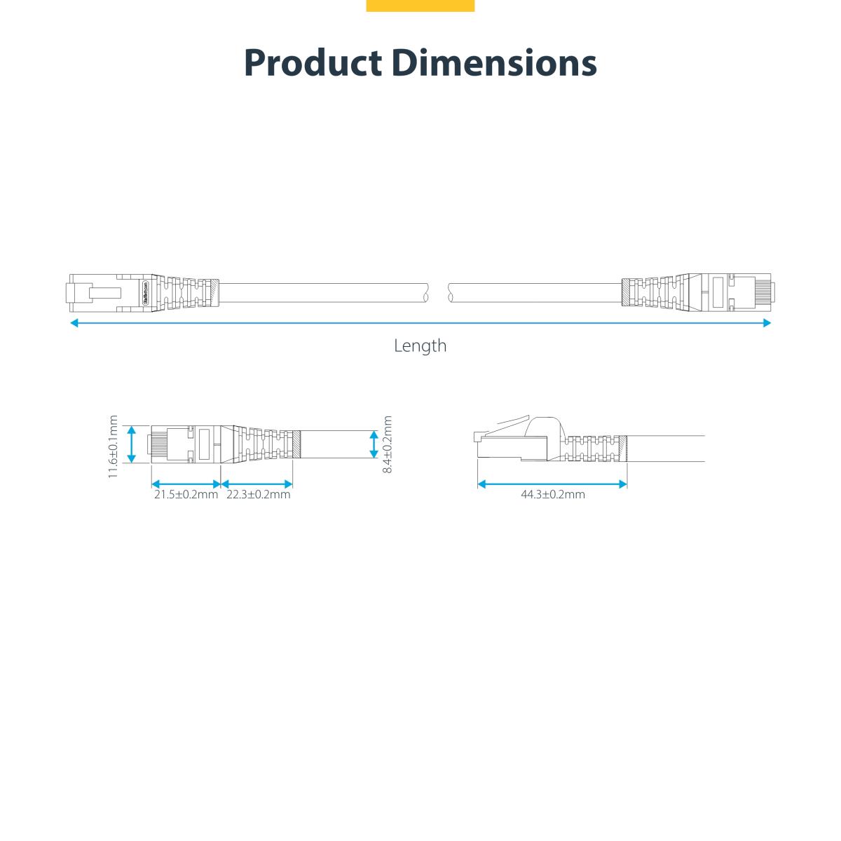 STARTECH.COM Patch Cable - Cat8 - S/ftp - Snagless - 2m - White (lszh)