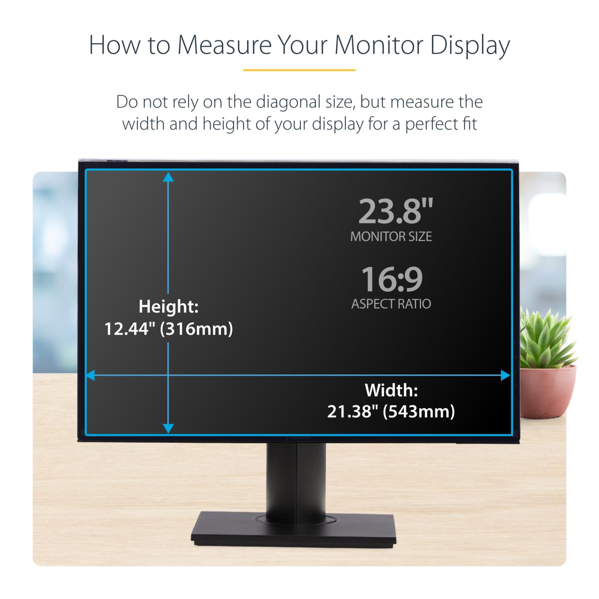 STARTECH.COM Computer Monitor Privacy Screen 23.8in Hanging Acrylic Filter