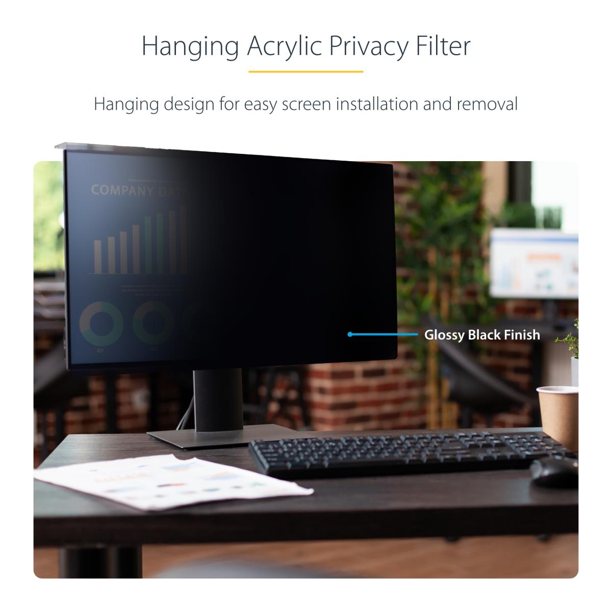 STARTECH.COM Computer Monitor Privacy Screen 23.8in Hanging Acrylic Filter