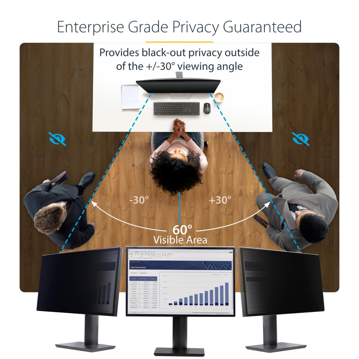 STARTECH.COM Computer Monitor Privacy Screen 23.8in Hanging Acrylic Filter