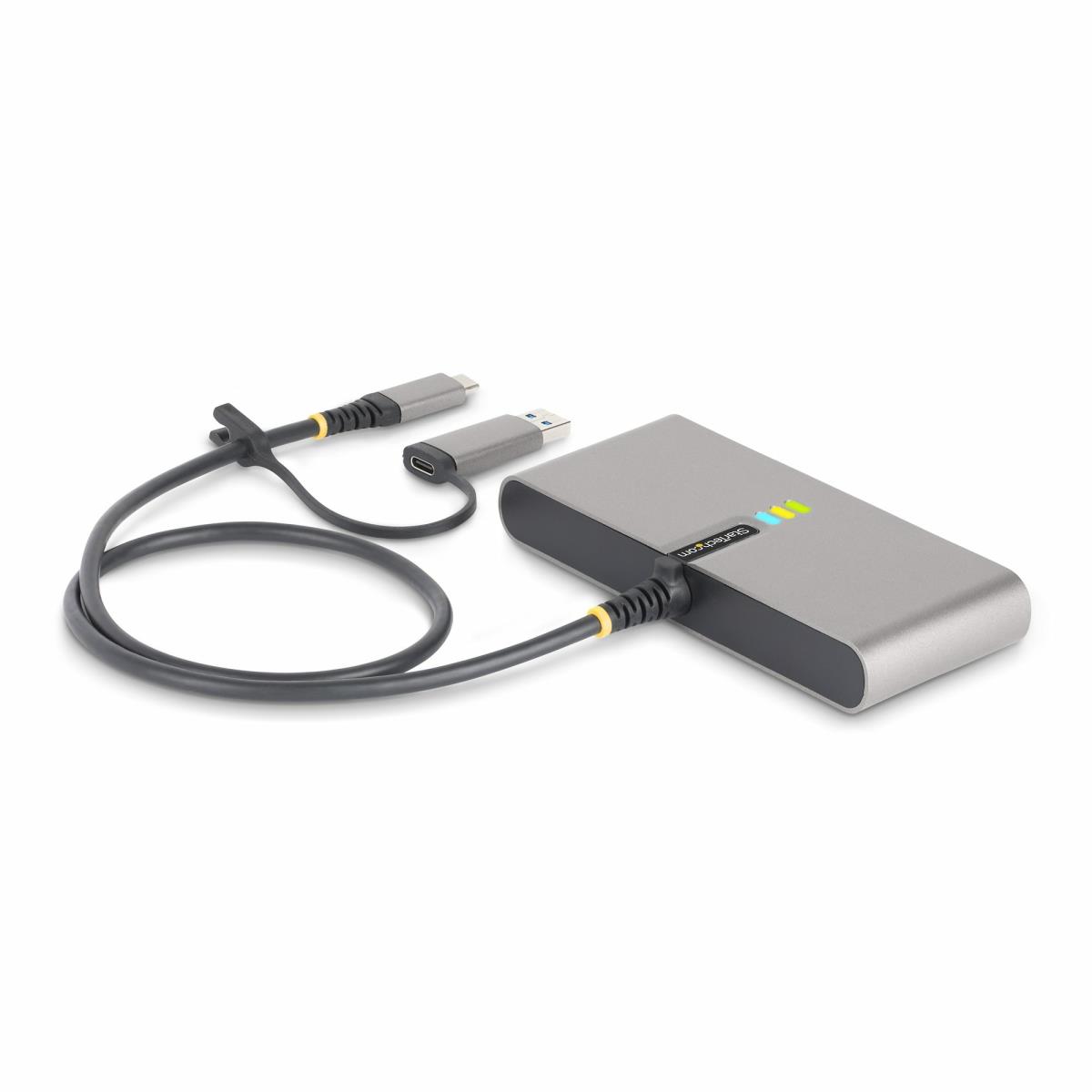 STARTECH.COM USB-c Hub With Ethernet And Rs-232, Attached USB-c To USB-a Dongle, 100w 2-port