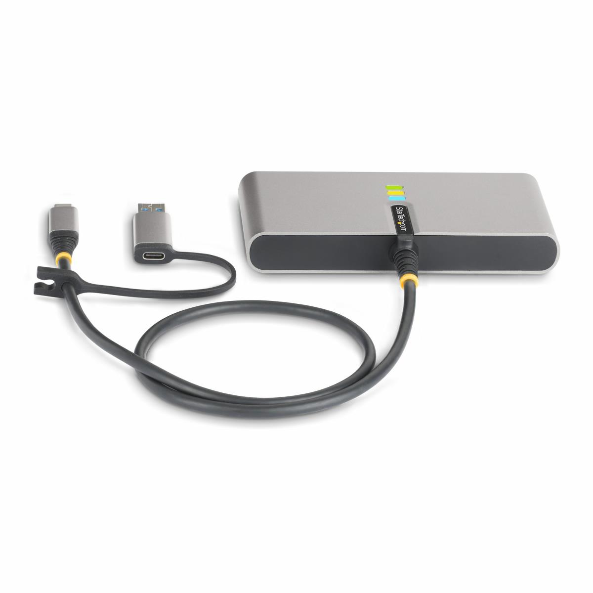 STARTECH.COM USB-c Hub With Ethernet And Rs-232, Attached USB-c To USB-a Dongle, 100w 2-port