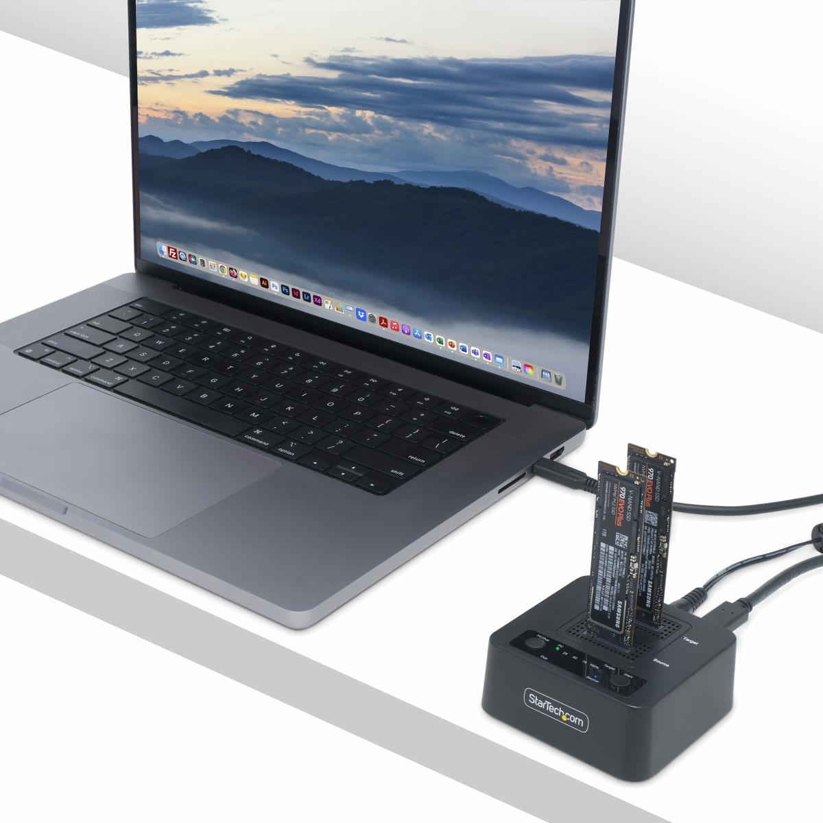 STARTECH.COM Nvme Drive Duplicator M.2 Standalone M.2 SSD Cloner/copier Up To 90gbpm, USB 3.2 20gbps M.2 Dual-bay Drive Dock
