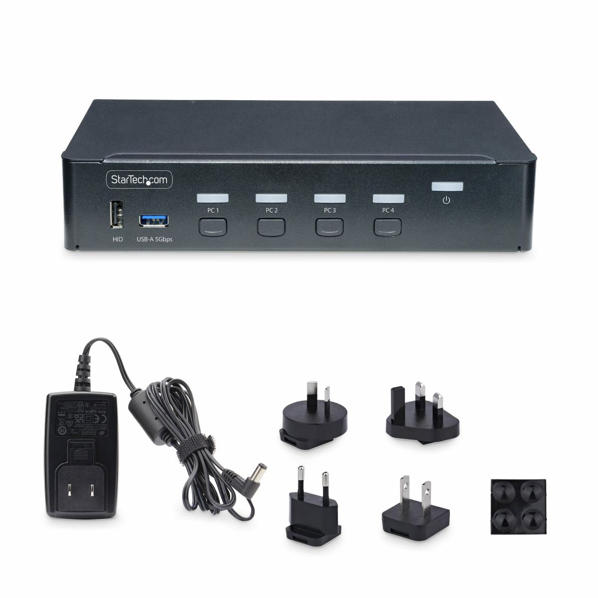STARTECH.COM DisplayPort KVM Switch Single 4k 60hz Monitor 6x USB Ports Push-button/hotkey Switching