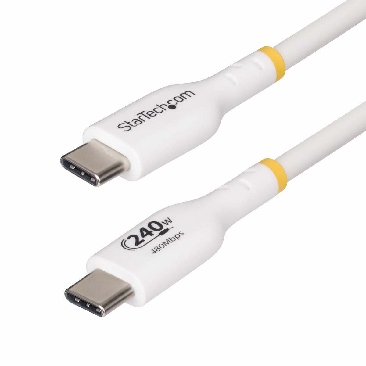 STARTECH.COM USB-c Charging Cable, USB-if Certified USB C Cable, 240w Pd Epr, USB 2.0 Type-c Laptop Charger Cord 4m White