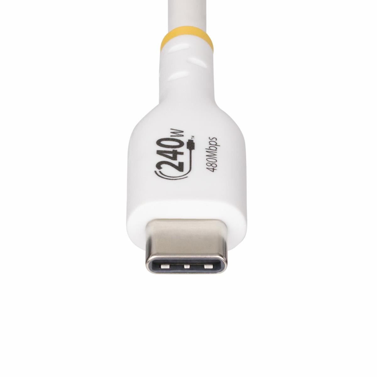 STARTECH.COM USB-c Charging Cable, USB-if Certified USB C Cable, 240w Pd Epr, USB 2.0 Type-c Laptop Charger Cord 4m White