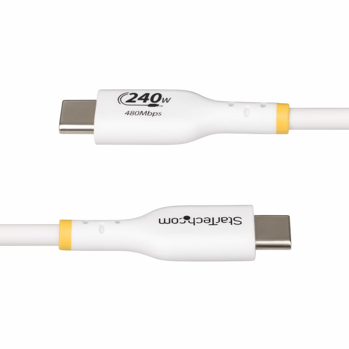 STARTECH.COM USB-c Charging Cable, USB-if Certified USB C Cable, 240w Pd Epr, USB 2.0 Type-c Laptop Charger Cord 4m White