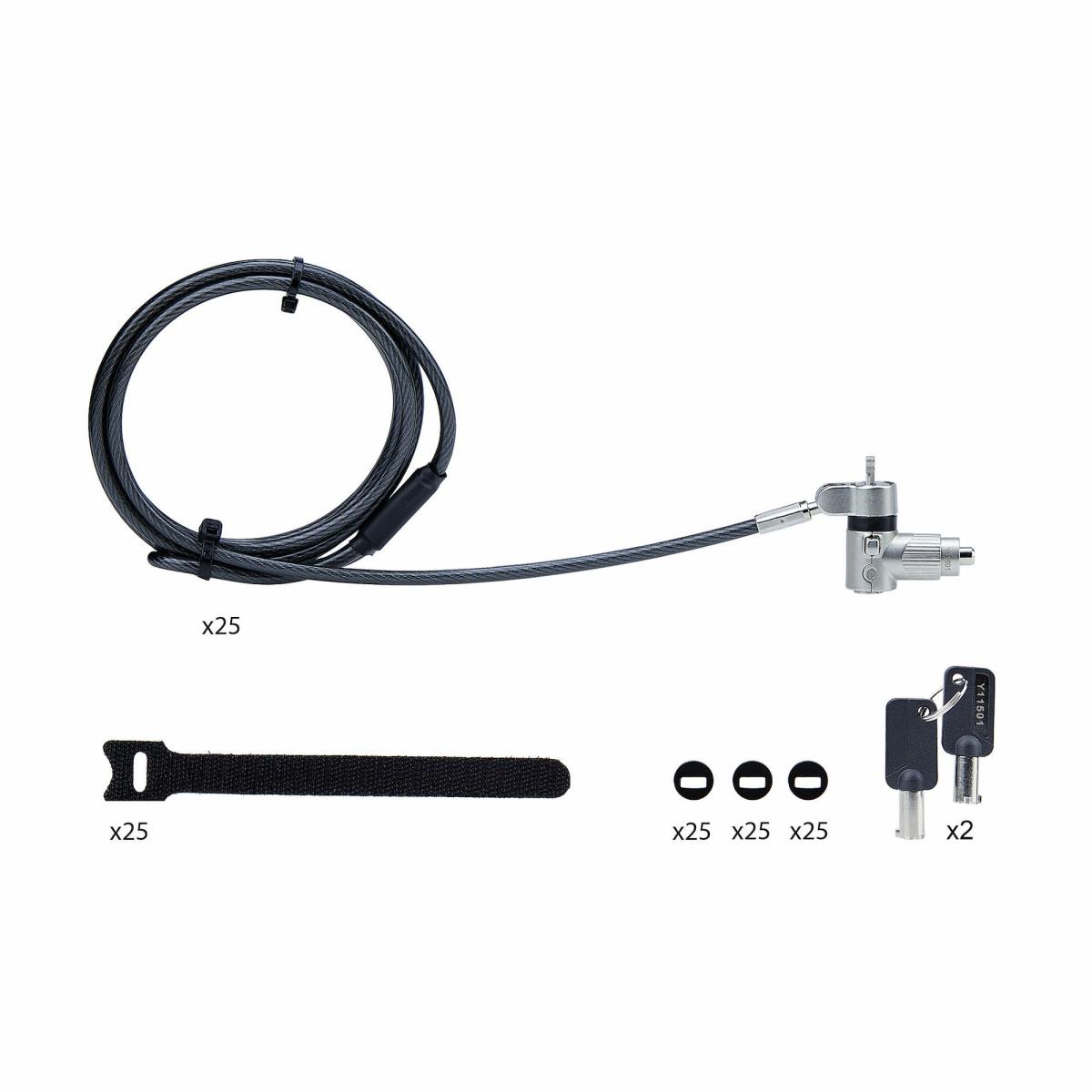 STARTECH.COM Universal Laptop Lock 6.6ft Master Keyed Security Cab 25-pack