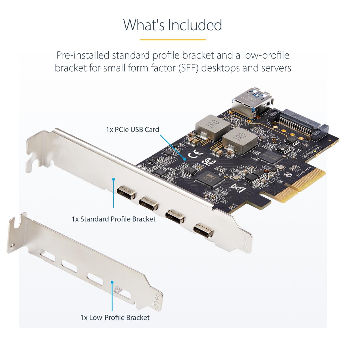 STARTECH.COM Expansion Card - 5-port USB Pci-e Card 10gbps - 4x USB-c/1x USB-a