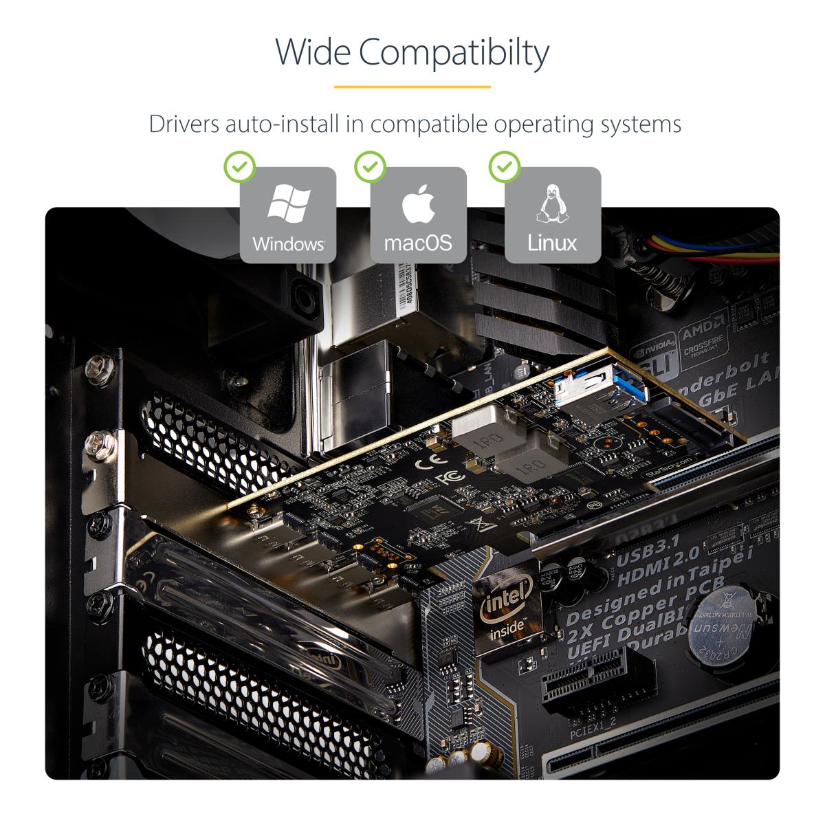 STARTECH.COM Expansion Card - 5-port USB Pci-e Card 10gbps - 4x USB-c/1x USB-a