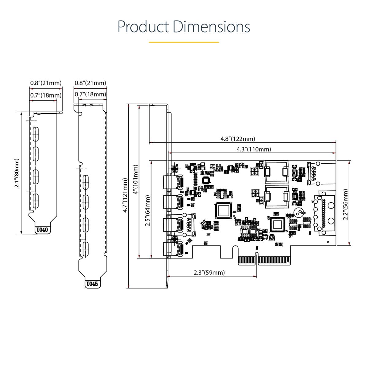 STARTECH.COM Expansion Card - 5-port USB Pci-e Card 10gbps - 4x USB-c/1x USB-a
