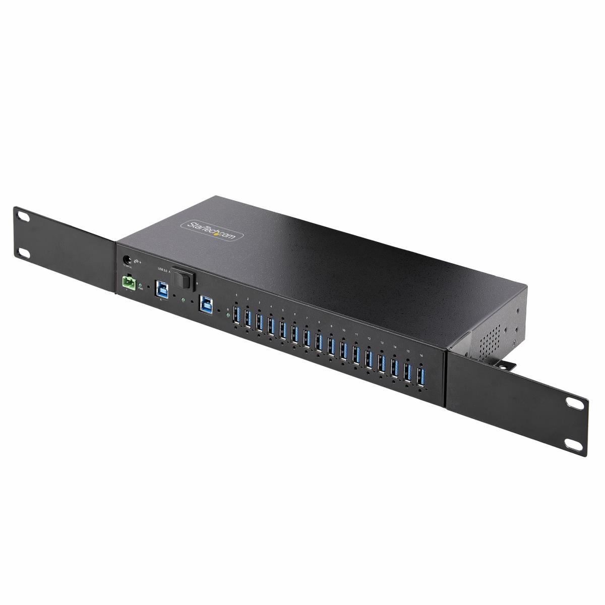 STARTECH.COM Industrial USB Hub - 16-port 5gbps With Power Adapter Metal Enclosure Mountable Esd Protection Termina