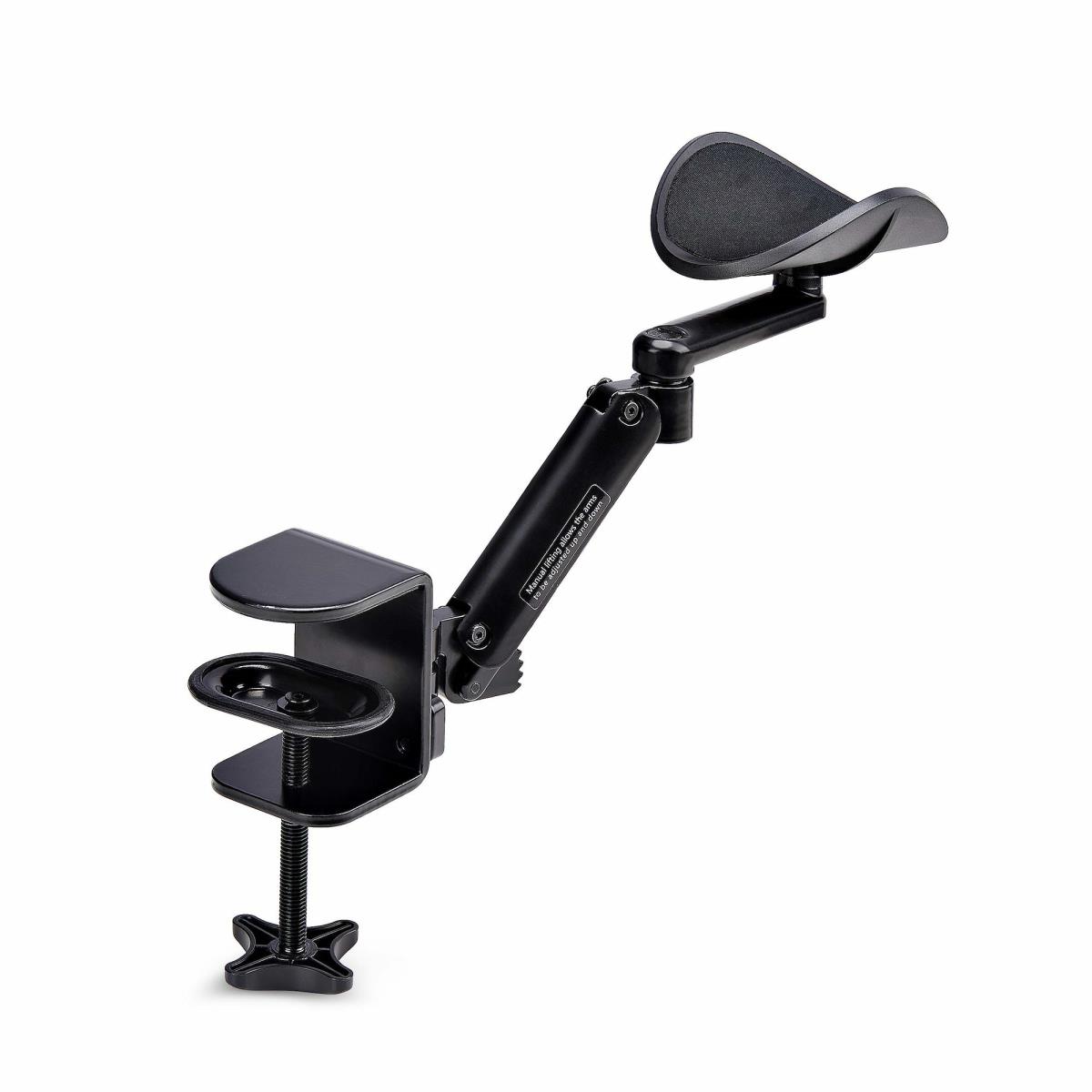 STARTECH.COM Adjustable Arm Rest For Office Desk, Ergonomic Arm/elbow Support, 360-degree Rotation, Clamp-on/no Drill Installation, Black