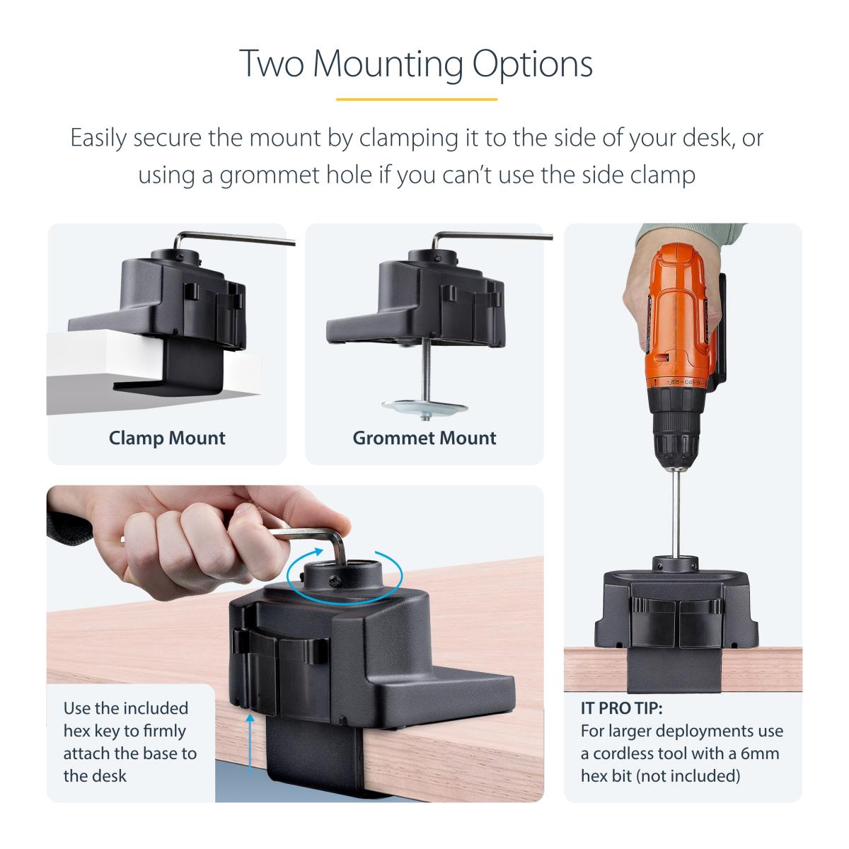 STARTECH.COM Triple Monitor Desk Mount For Up To Three 27in Screens, Vesa 75x75/100x100, Tool